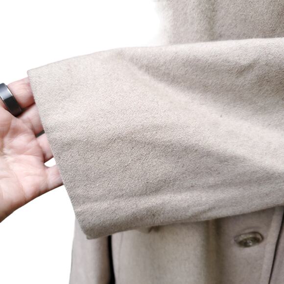 London Fog Tan Wool Blend Pea Coat Trench Size XL - Picture 5 of 15